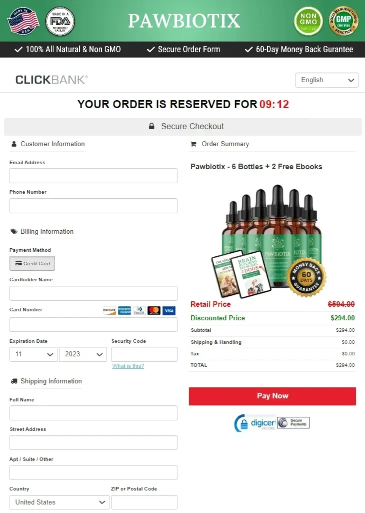 PawBiotix Secure Order Page